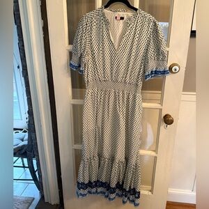 Elegant Blue Patterned Dress